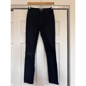 Reformation Jeans Womens 27 Faded Black Destroyed Denim High Rise Skinny Jeans